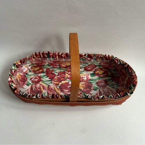 Vintage 1995 Longaberger May Series Tulip Basket With Liner And Protector - Picture 2 of 4